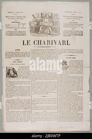 Viaggio da Parigi all'America, W: Le Charivari, 8 Stycznia 1845 Cham, w A C. Amédée Charles Henry de Noé (1819 1879), Aubert et Cie (Fl. CA 1840 1860) Foto Stock