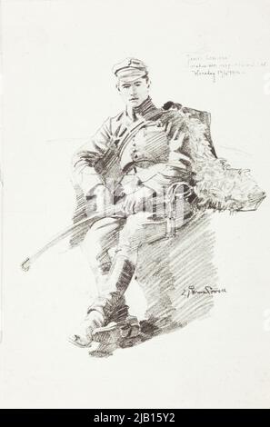 Rozwadowski Zygmunt Ulaan su un disegno a cavallo Foto Stock