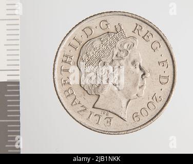 Gran Bretagna, Elżbieta II (1952 ), 10 Pens, Llantrisant; 2009 mennica Llantrisant, Rank Broadley, Ian (1952 ), Dent, Matteo (1981 ) Foto Stock
