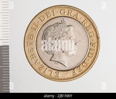 Gran Bretagna, Elżbieta II (1952 ), 2 libbre, Llantrisant; 1998 mennica Llantrisant, Rank Broadley, Ian (1952 ), Rushin, Bruce Foto Stock