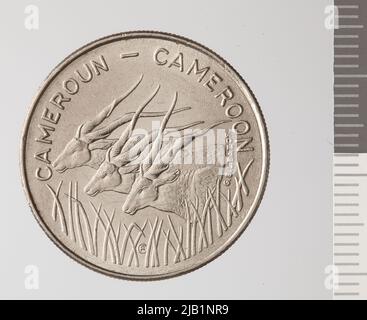 Central (equatoriale), Camerun, 100 franchi, 1975 BAZOR, Lucien Georges (1889 1974), Mennica Cary, Cochet, Robert (1903 1988), Rousseau, Émile (1927 2010) Foto Stock