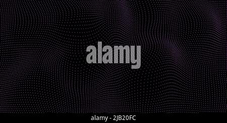 Viola onda digitale astratta di particelle. Onda puntiunto futuristica. Vettore di background tecnologico. 3d rendering Foto Stock