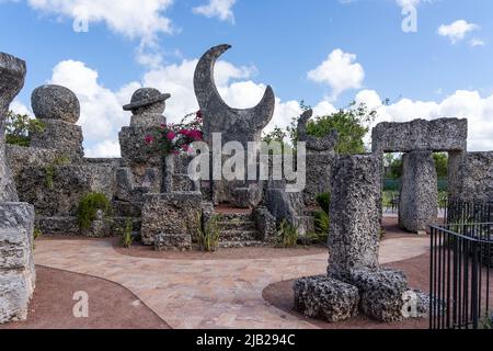 Homestead, FL, USA - 1 gennaio 2022: Il Coral Castle Museum è mostrato a Homestead vicino Miami, FL, USA Foto Stock