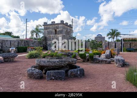 Homestead, FL, USA - 1 gennaio 2022: Il Coral Castle Museum è mostrato a Homestead vicino Miami, FL, USA Foto Stock