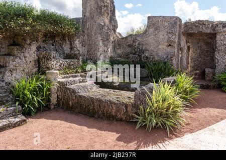 Homestead, FL, USA - 1 gennaio 2022: Il Coral Castle Museum è mostrato a Homestead vicino Miami, FL, USA Foto Stock