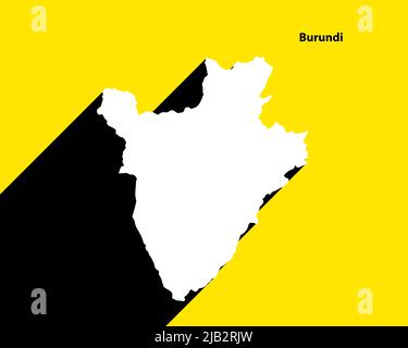 Mappa Burundi su poster retrò con lunga ombra. Segno vintage facile da modificare, manipolare, ridimensionare o colorare. Illustrazione Vettoriale