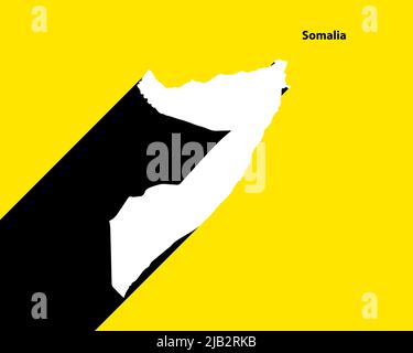 Mappa Somalia su poster retrò con lunga ombra. Segno vintage facile da modificare, manipolare, ridimensionare o colorare. Illustrazione Vettoriale