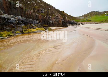 Spiaggia di Traigh Allt Chailgeag, vicino a Sangobeg, Durness, Sutherland, Scozia Foto Stock