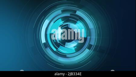 Immagine della scansione degli oscilloscopi su sfondo blu Foto Stock