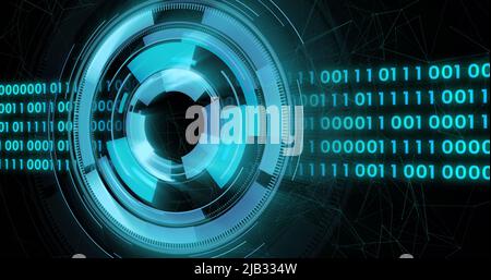 Immagine della scansione dell'oscilloscopio con elaborazione dati di codifica binaria Foto Stock