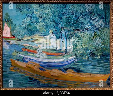 Bank of the Oise at Auvers, 1890, dipinto di Van Gogh, Detroit Institute of Art Foto Stock