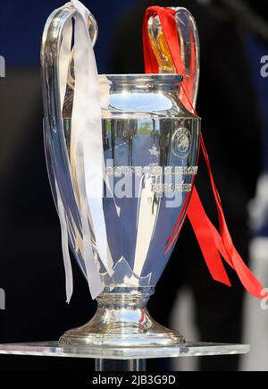 La Coppa, la finale di Champions League 2022, Liverpool FC (LFC) - Real Madrid (Real) 0: 1, il 28th maggio 2022 a Parigi/Francia. Â Foto Stock