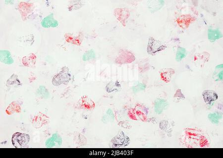 Astratto sfondo pastello chiaro, sfocato cuori colorati Foto Stock