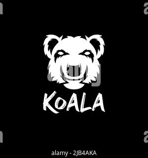 testa koala spare logo design vettore grafico simbolo icona illustrazione idea creativa Illustrazione Vettoriale