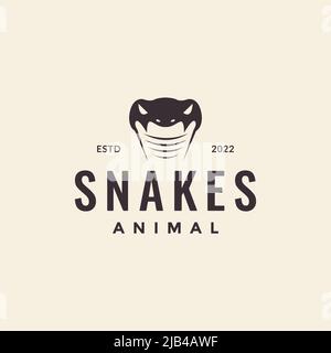 testa cobra serpente hipster logo design vettore grafico simbolo icona illustrazione idea creativa Illustrazione Vettoriale