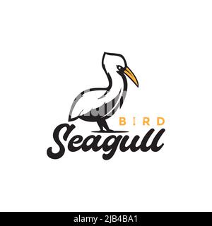 semplice vintage uccello seagull logo design vettore grafico simbolo icona illustrazione creative ide Illustrazione Vettoriale