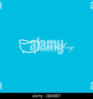 linea minimalista bathtup moderno logo design vettoriale grafico simbolo icona illustrazione idea creativa Illustrazione Vettoriale