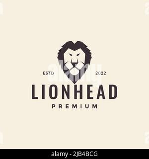 capo leone semplice hipster logo design vettore grafico simbolo icona illustrazione idea creativa Illustrazione Vettoriale