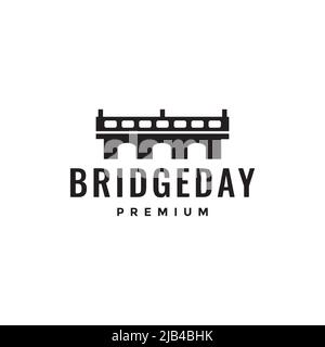 minimal bridge concreto logo design vettoriale grafico simbolo icona illustrazione idea creativa Illustrazione Vettoriale