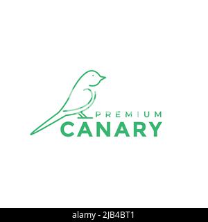 linea minimal bird canary logo design vettore grafico simbolo icona illustrazione idea creativa Illustrazione Vettoriale