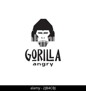 testa moderna arrabbiato logo gorilla design vettore grafico simbolo icona illustrazione idea creativa Illustrazione Vettoriale