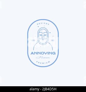 linee uomo sorriso fastidioso logo design vettore grafico simbolo icona illustrazione idea creativa Illustrazione Vettoriale