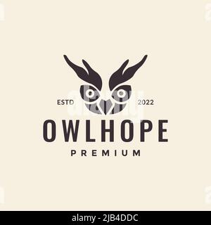mani hope con owl uccello logo disegno vettore grafico simbolo icona illustrazione idea creativa Illustrazione Vettoriale