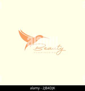 bello uccello volante hummingbird logo design vettore grafico simbolo icona illustrazione idea creativa Illustrazione Vettoriale