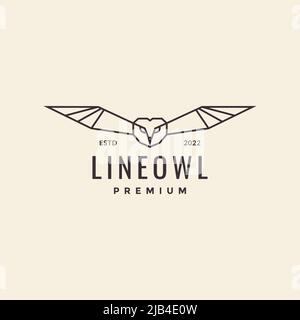 linea semplice poligono owl volare logo disegno vettore grafico simbolo icona illustrazione idea creativa Illustrazione Vettoriale