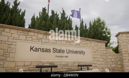 Manhattan, KS - 21 maggio 2022: Campus universitario della Kansas state University Wildcats Foto Stock