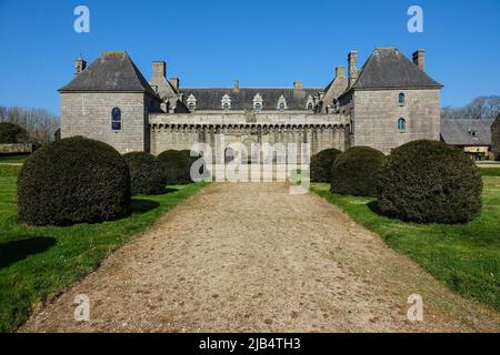 Chateau de Kergroadez, Breles, Pays des Abers, Departement Finistere Penn ar Bed, Regione Bretagne Breizh, Francia Foto Stock