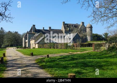 Chateau de Kergroadez, Breles, Pays des Abers, Departement Finistere Penn ar Bed, Regione Bretagne Breizh, Francia Foto Stock