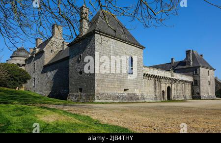 Chateau de Kergroadez, Breles, Pays des Abers, Departement Finistere Penn ar Bed, Regione Bretagne Breizh, Francia Foto Stock