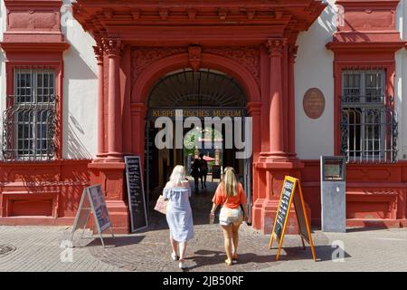 Ingresso al Museo Kurpfaelzisches, Hauptstr. 97, Old Town, Heidelberg, Kurpfalz, Baden-Wuerttemberg, Germania Foto Stock