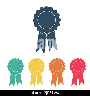 Imposta icona Premio con ombra su sfondo bianco. Simboli per il vostro logo di disegno di Web site, UI, illustrazione di vettore, EPS10 Illustrazione Vettoriale