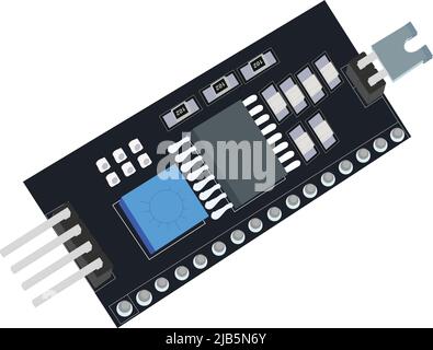 Scheda di interfaccia seriale porta adattatore LCD piastra adattatore LCD modulo convertitore Illustrazione Vettoriale