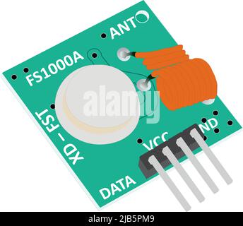 Modulo Super rigenerativo senza fili modulo trasmettitore antifurto ricevitore trasmettitore allarme 315 frequenza Illustrazione Vettoriale