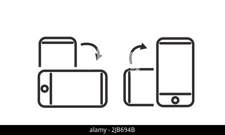 Icona di rotazione del telefono. Illustrazione isolata da vettore di un dispositivo mobile rotante Illustrazione Vettoriale