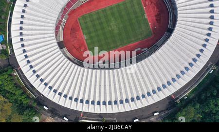 Jakarta, Indonesia, 20 maggio 2022. Il Main Stadium è uno stadio polivalente situato nel centro di Jakarta, Indonesia. Lo stadio prende il nome da Sukarno Foto Stock