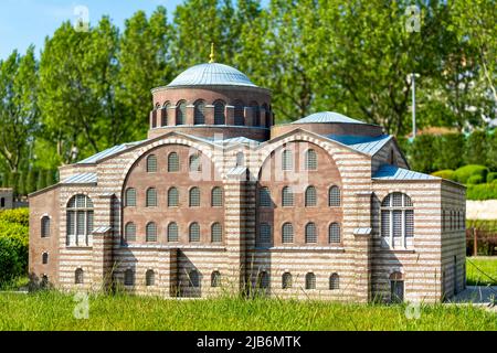Chiesa di Hagia Irene (Aya Irini) nel Parco Miniaturk di Istanbul, Turchia. Foto Stock