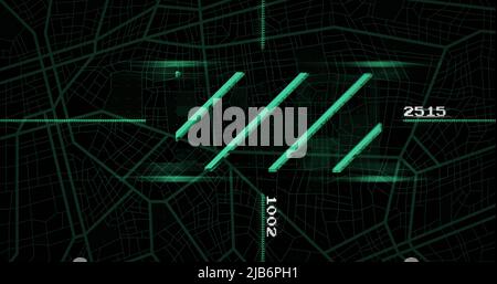 Immagine della rete di connessioni attraverso l'elaborazione dei dati Foto Stock