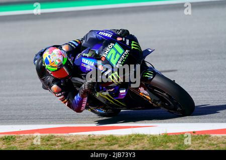 2022 Giu 6th. Gran premi Monster Energy de Catalunya, MotoGP, venerdì gratis parctice: Franco Morbidelli (ITA), Monster Energy Yamaha MotoGP Foto Stock