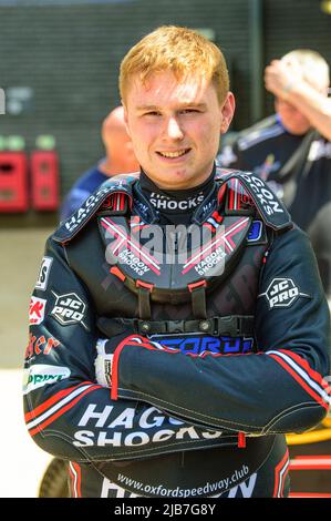 MANCHESTER, REGNO UNITO. GIUGNO 3rd Sam Hagon - Oxford Chargers durante la partita della National Development League tra Belle Vue Colts e Oxford Chargers al National Speedway Stadium di Manchester venerdì 3rd giugno 2022. (Credit: Ian Charles | MI News) Credit: MI News & Sport /Alamy Live News Foto Stock