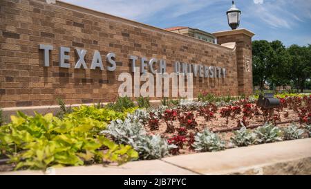 Lubbock, Texas - 5 giugno 2021: Campus universitario della Texas Tech University Red Raiders Foto Stock