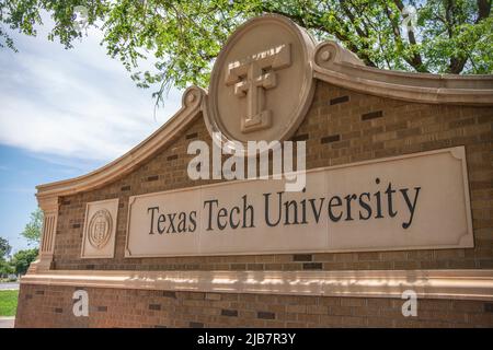 Lubbock, Texas - 5 giugno 2021: Campus universitario della Texas Tech University Red Raiders Foto Stock