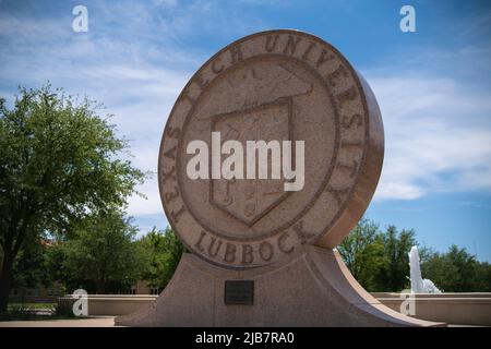 Lubbock, Texas - 5 giugno 2021: Campus universitario della Texas Tech University Red Raiders Foto Stock