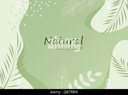 Design vettoriale ecologico organico con elementi astratti e rami. Sfondo ecologico con spazio per la copia di cartoline, siti Web, poster, opuscoli Illustrazione Vettoriale
