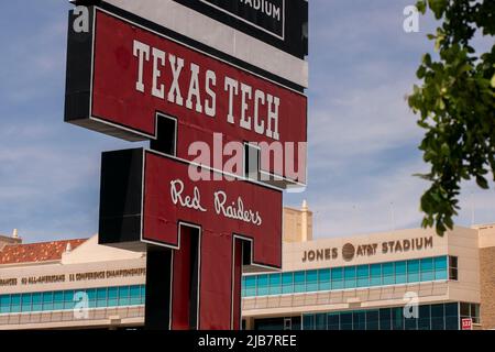 Lubbock, Texas - 5 giugno 2021: Campus universitario della Texas Tech University Red Raiders Foto Stock