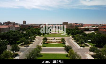 Lubbock, Texas - 5 giugno 2021: Campus universitario della Texas Tech University Red Raiders Foto Stock