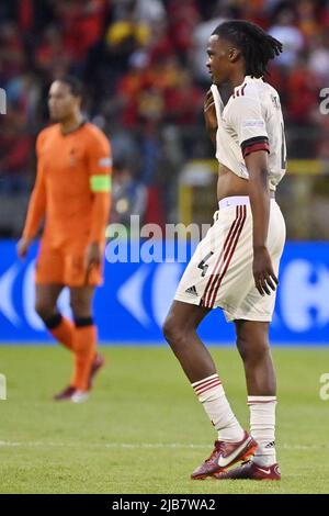 Bruxelles, Belgio. 03rd giugno 2022. Il belga Dedryck Boyata ha ritratto durante una partita di calcio tra la nazionale belga i Red Devils e i Paesi Bassi, venerdì 03 giugno 2022 a Bruxelles, la prima partita (su sei) della Nations League A fase di gruppo. BELGA PHOTO DIRK WAEM Credit: Belga News Agency/Alamy Live News Foto Stock